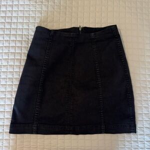 Free People Black Denim Mini Skirt
